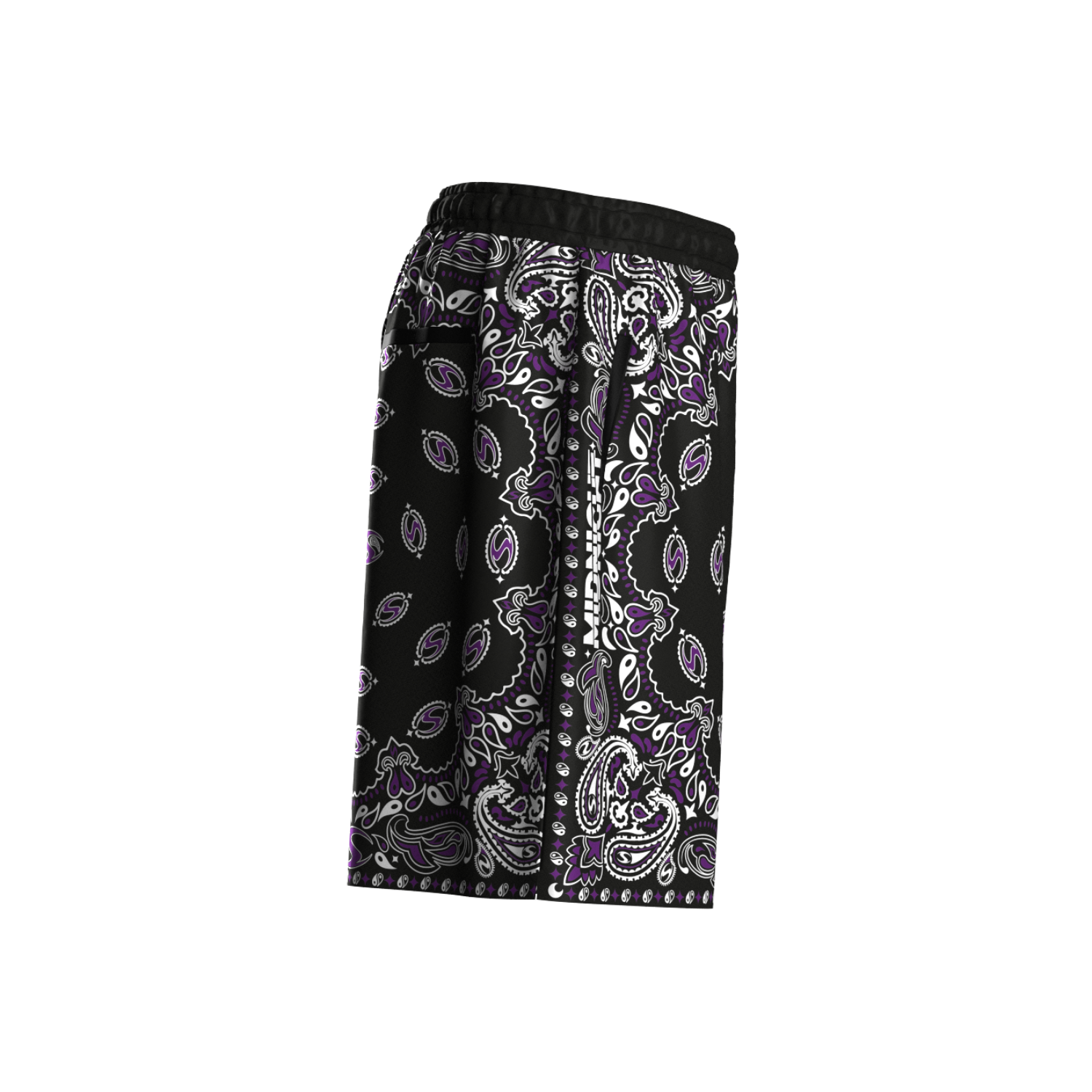 PURPLE/BLACK BANDANA SHORT (midnight)