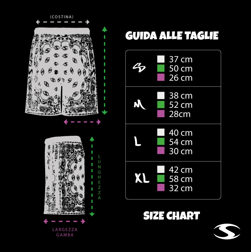 BLACK BANDANA SHORTS